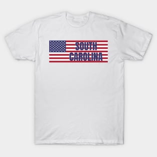 South Carolina State in American Flag T-Shirt